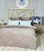 Комплект постельного белья с одеялом "Elita Grande", Велюр, Белый, Серебристый,Серый